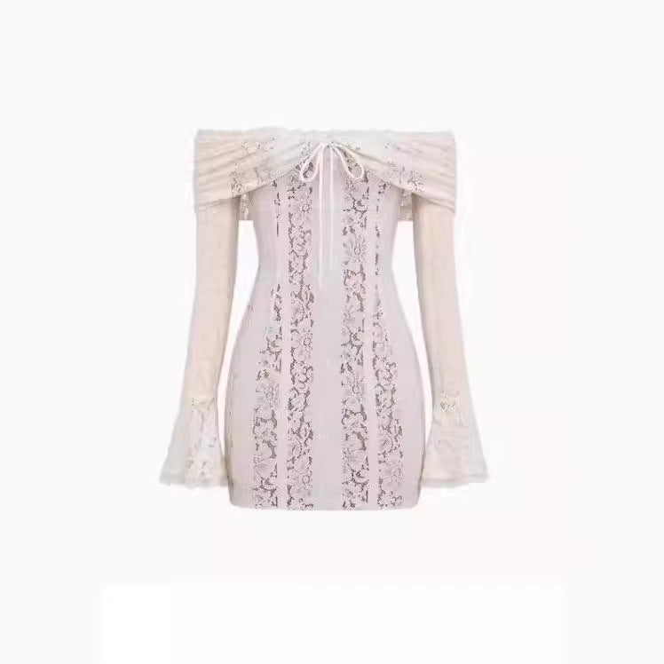 Off-shoulder Long Sleeve Skinny Lace