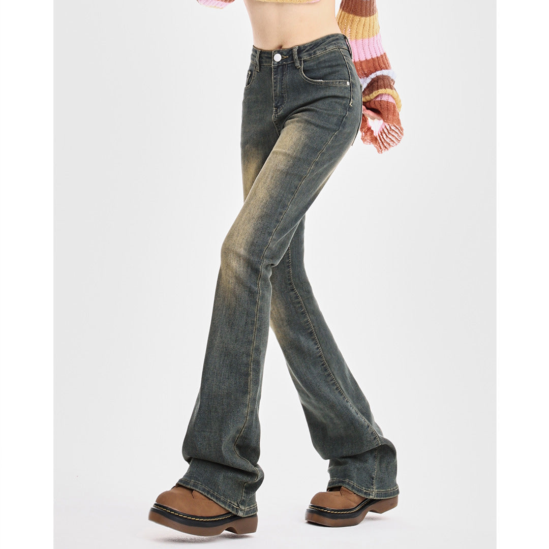 Denim Fleece-lined Women's Trousers