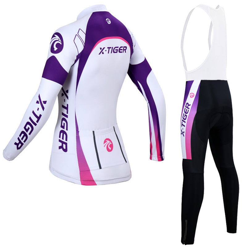 women's long-sleeved cycling jersey suit