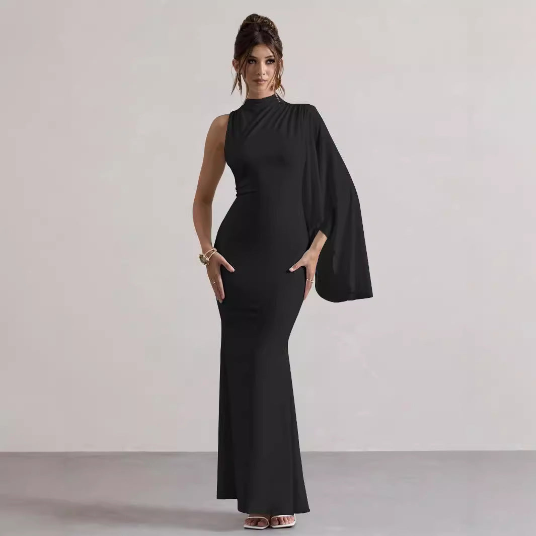 One-shoulder Long Sleeve Dress