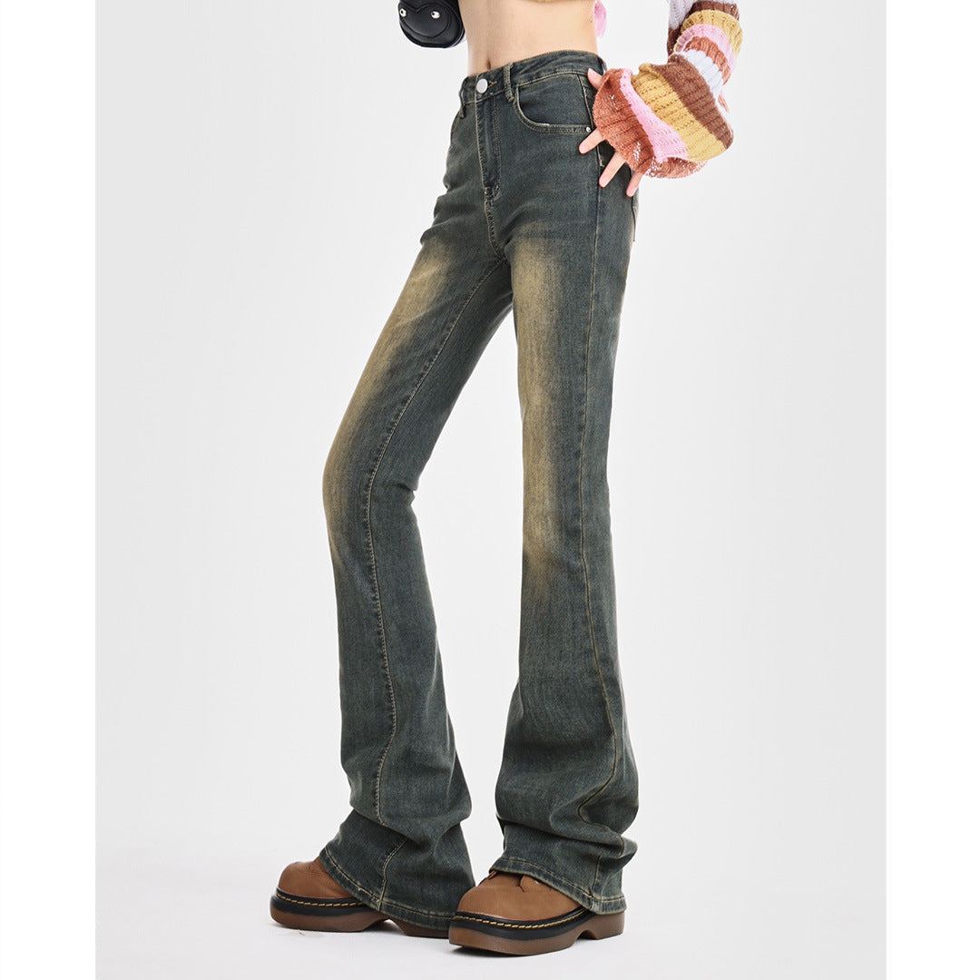 Denim Fleece-lined Women's Trousers