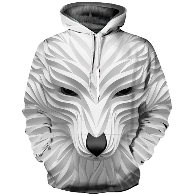 Long Sleeve Hoodies Men Casual Pullovers Hooded Animal 3D