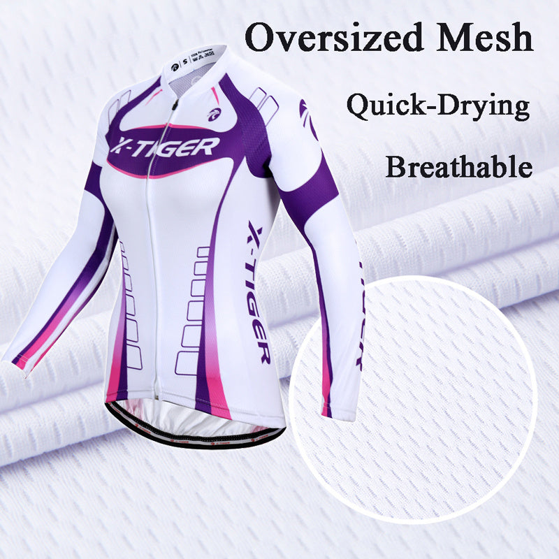 women's long-sleeved cycling jersey suit