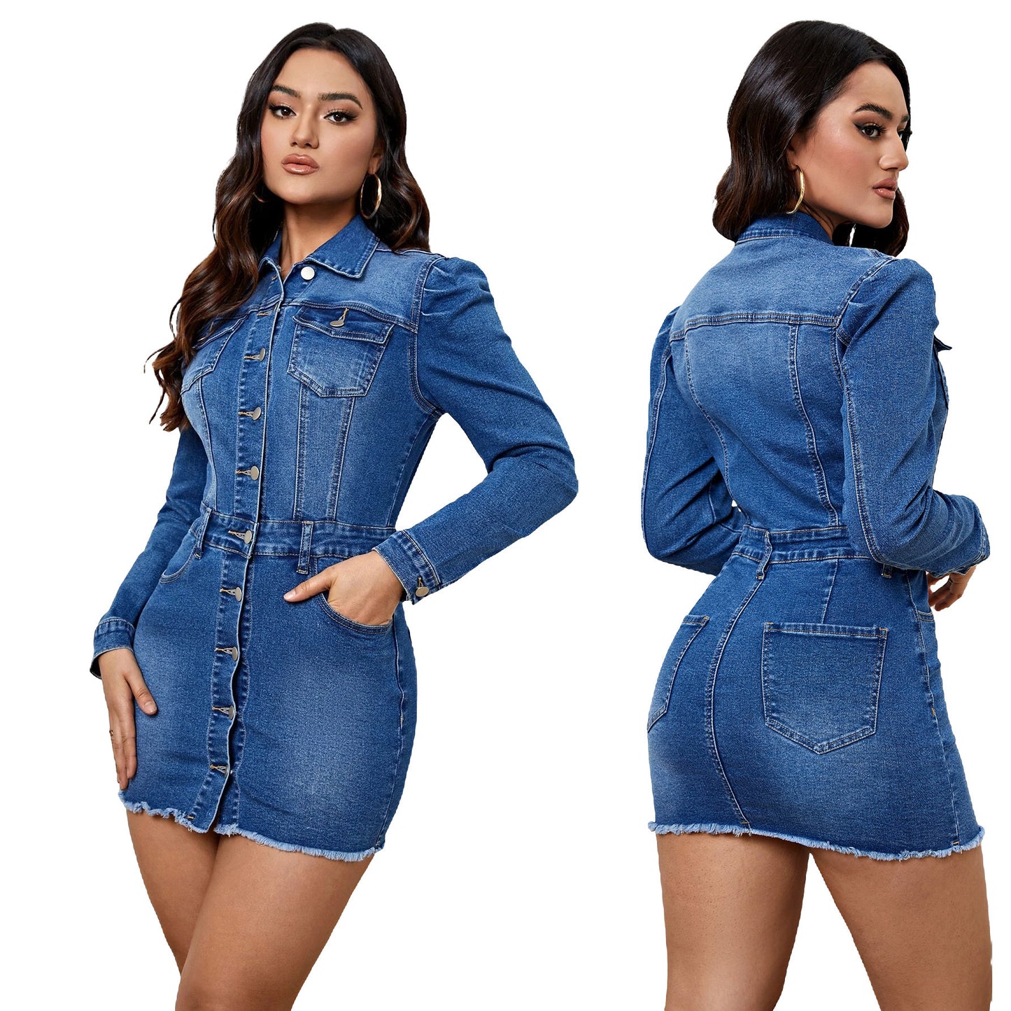 Long Sleeve Denim Coat