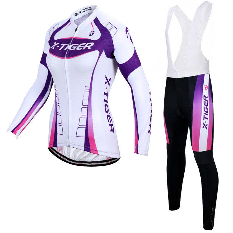 women's long-sleeved cycling jersey suit