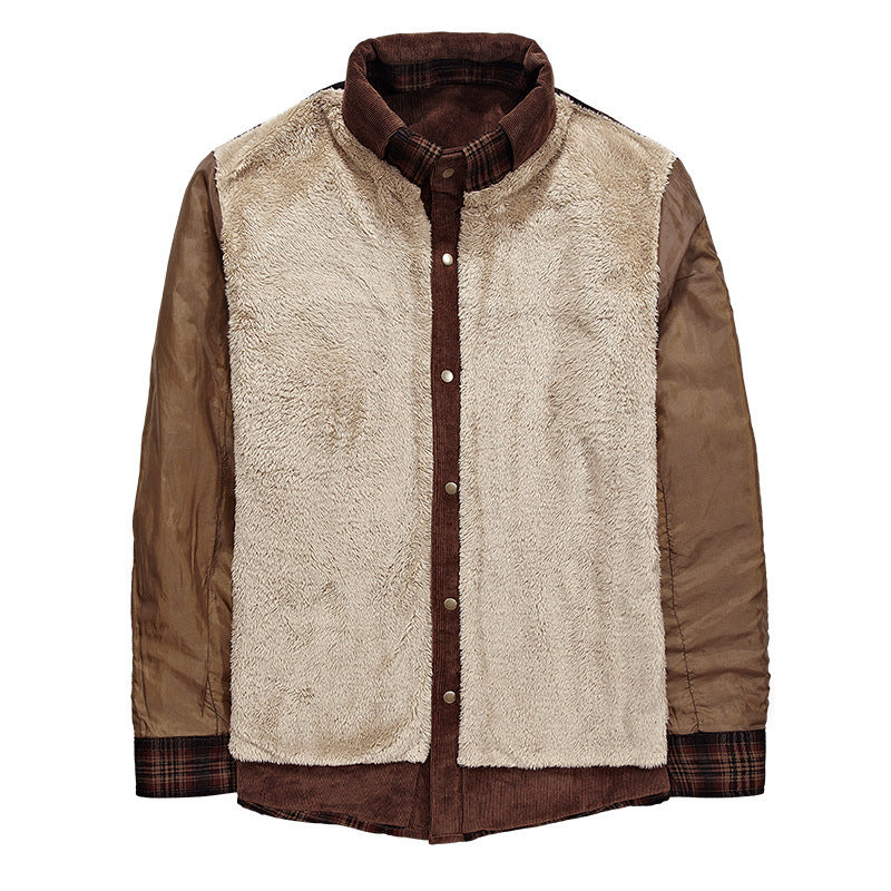 Men Thicken Warm Fleece Jackets Coats
