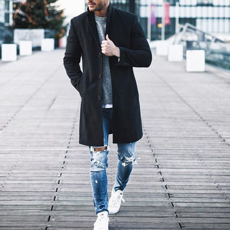 Fashion Winter Men's Trench Long Jackets