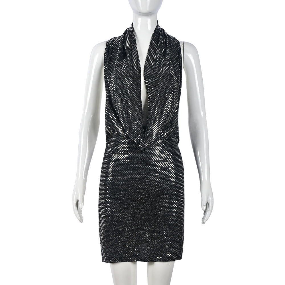 Sequin Backless Dress