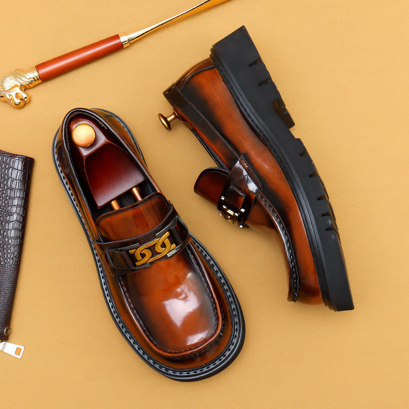 Big Head Leather Shoes Men