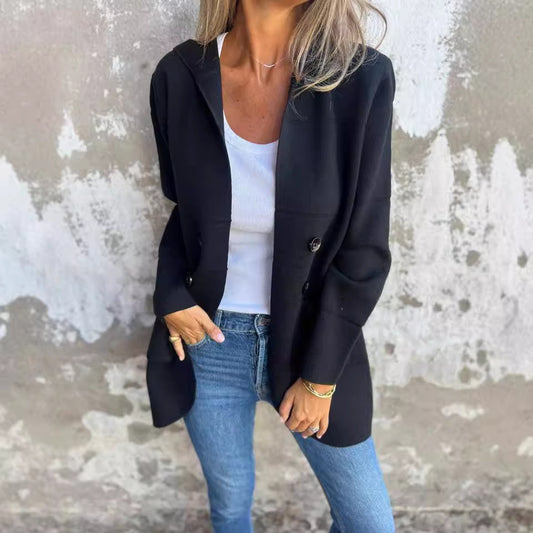 Hooded Button Trench Coat