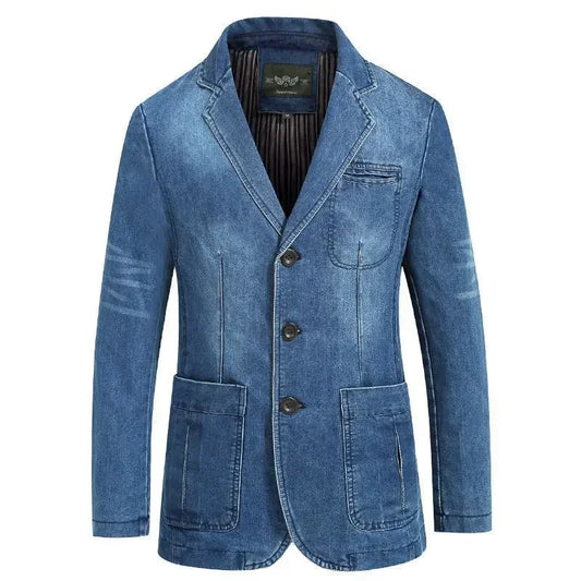 Denim Slim Fitting Blazer Coats