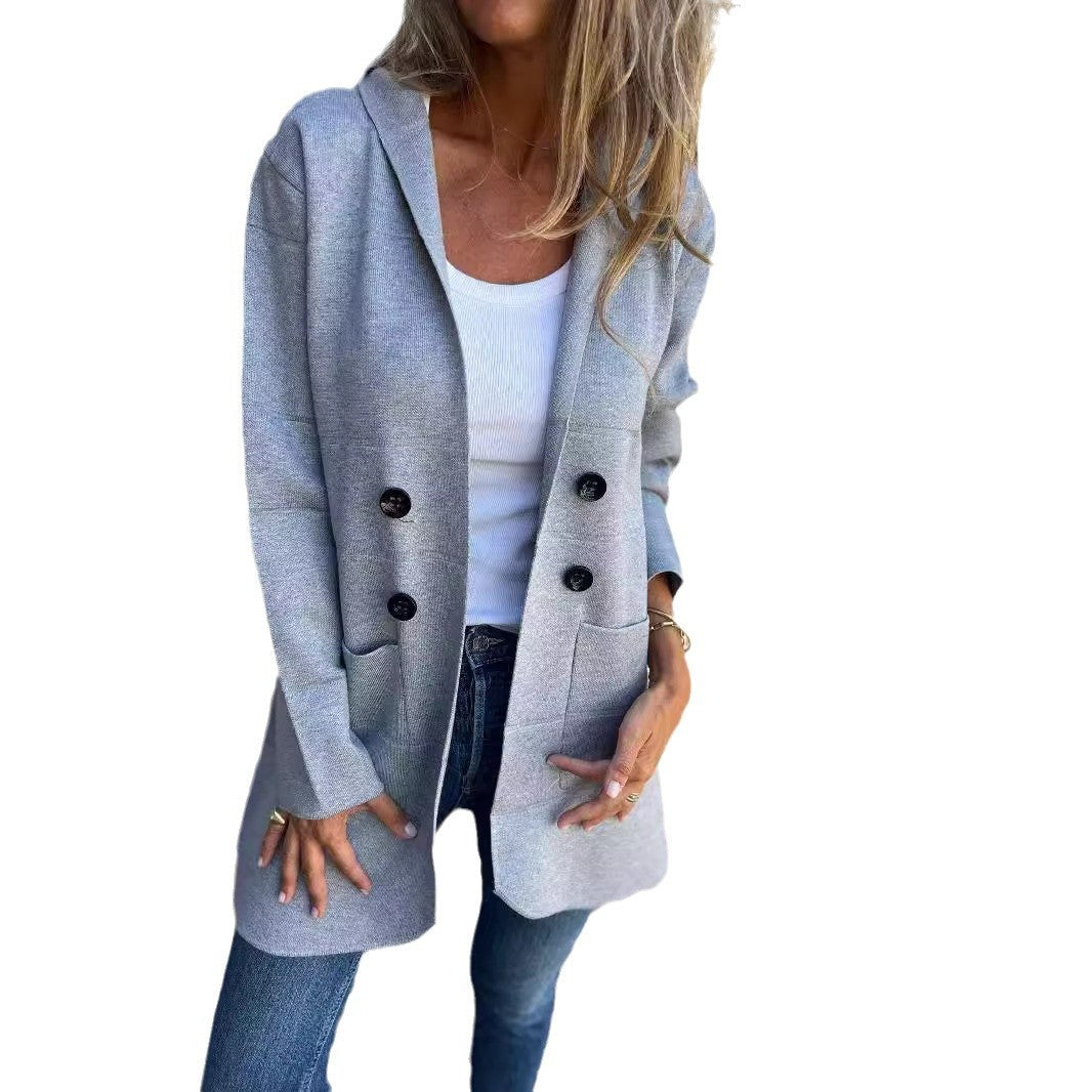 Hooded Button Trench Coat