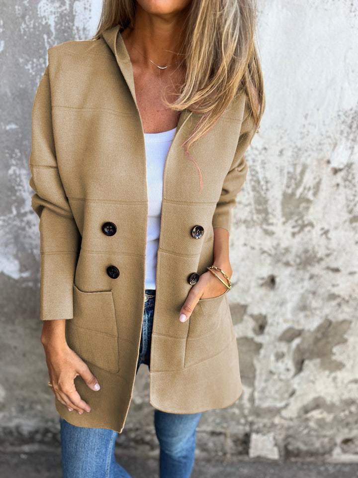 Hooded Button Trench Coat