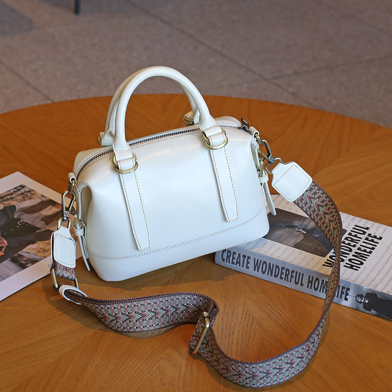 Genuine Leather Boston Shoulder Bag