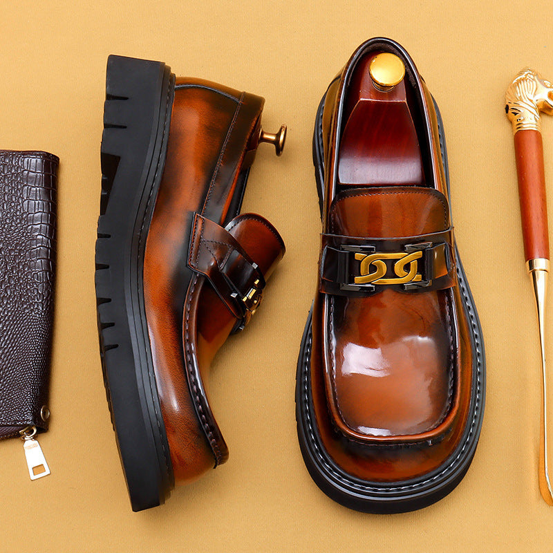 Big Head Leather Shoes Men