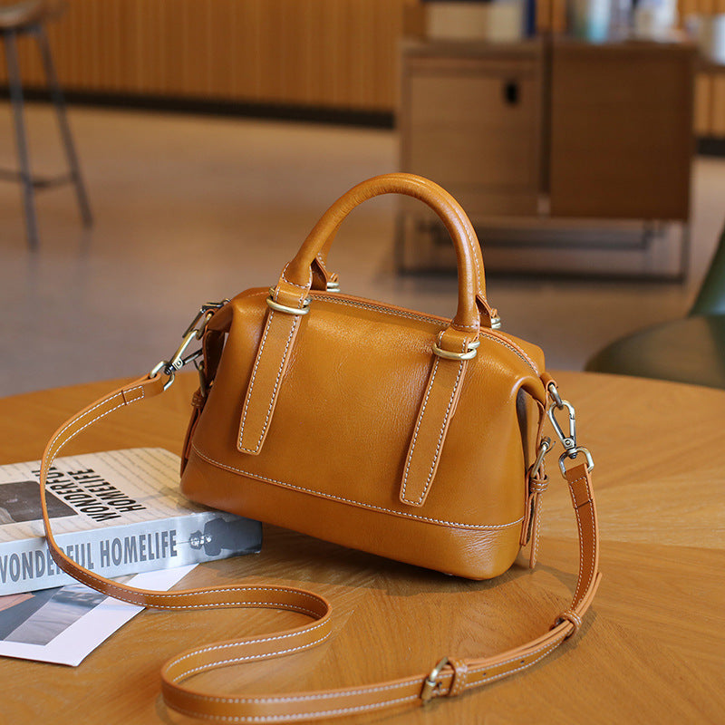 Genuine Leather Boston Shoulder Bag