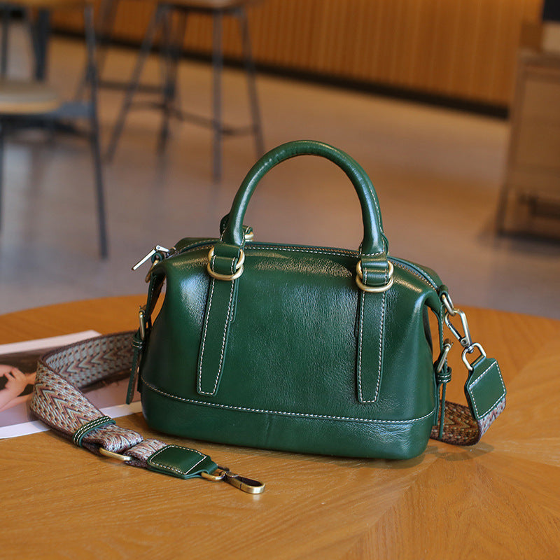 Genuine Leather Boston Shoulder Bag