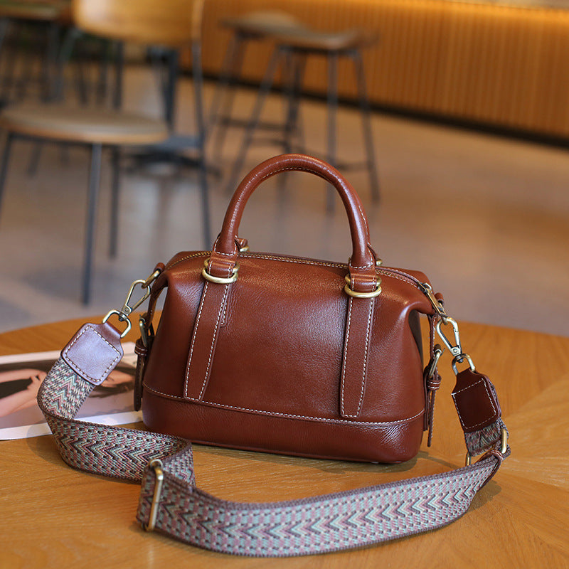 Genuine Leather Boston Shoulder Bag